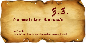 Zechmeister Barnabás névjegykártya